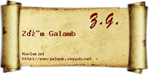 Zám Galamb névjegykártya